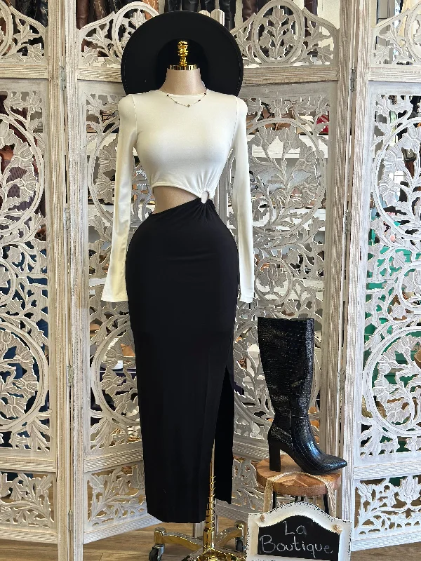 Lace - Embellished Women Dress for an Elegant and Sophisticated AppearanceHoop Cutout Midi Dress- Stretchy, Estira Lace - Embellished Women Dress for an Elegant and Sophisticated AppearanceHoop Cutout Midi Dress- Stretchy, Estira