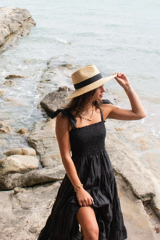 Little Black Women Dress with Sequins for a Glamorous Night OutIsabella Black Cotton Poplin Strappy Tiered Maxi Dress Little Black Women Dress with Sequins for a Glamorous Night OutIsabella Black Cotton Poplin Strappy Tiered Maxi Dress