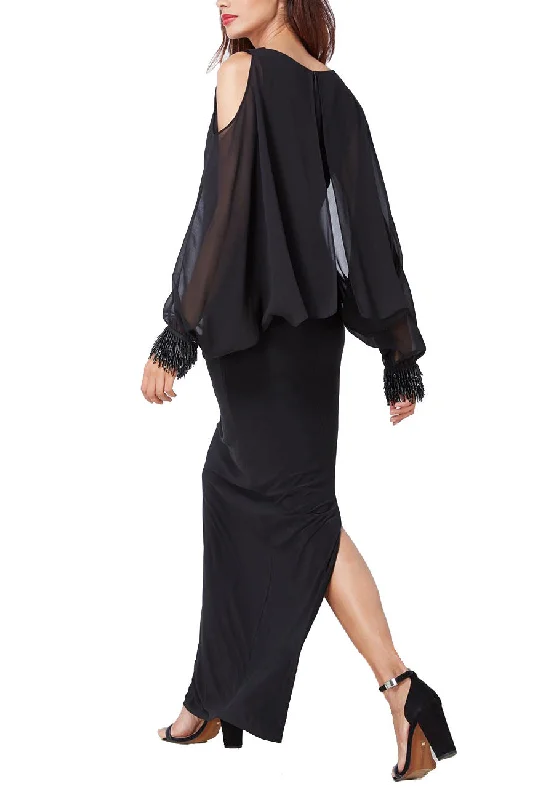 Little Black Women Dress with Sequins for a Glamorous Night OutBlack Embellished Cuff Cold Shoulder Gown Little Black Women Dress with Sequins for a Glamorous Night OutBlack Embellished Cuff Cold Shoulder Gown