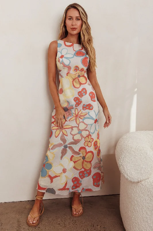 Backless Women Dress for a Sexy and Alluring Look at Evening EventsLoving Me Sleeveless A-line Maxi Dress Oat Multi Backless Women Dress for a Sexy and Alluring Look at Evening EventsLoving Me Sleeveless A-line Maxi Dress Oat Multi
