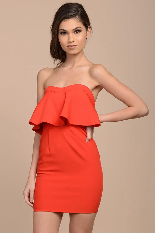 Pleated Women Dress with a Timeless and Elegant TextureMailee Bodycon Ruffles Dress Red Pleated Women Dress with a Timeless and Elegant TextureMailee Bodycon Ruffles Dress Red