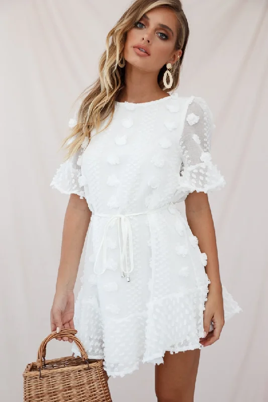 Little Black Women Dress with Sequins for a Glamorous Night OutMaleny Embellished Fluted Hem Dress White Little Black Women Dress with Sequins for a Glamorous Night OutMaleny Embellished Fluted Hem Dress White