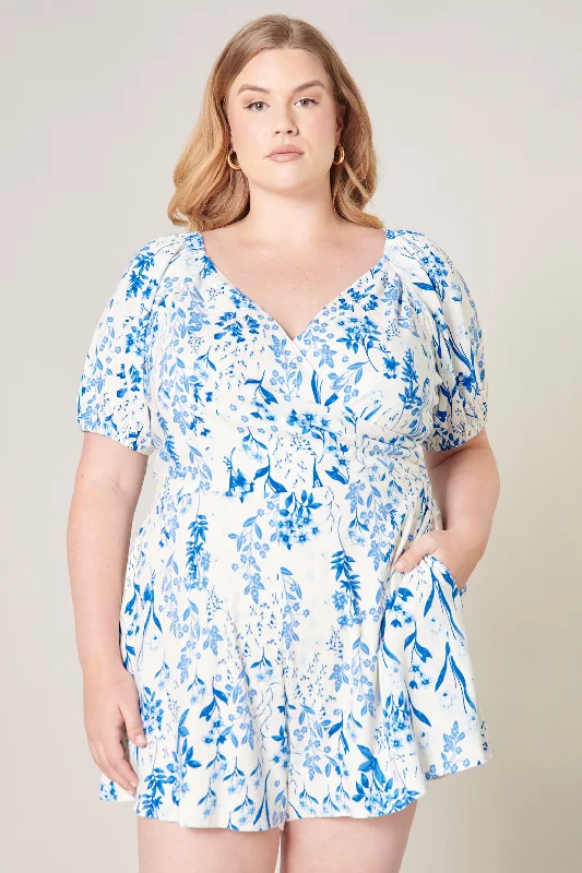 Women jumpsuits with bow - tie details for a sweet and charming appearanceMallorca Floral Everheart Romper Curve Women jumpsuits with bow - tie details for a sweet and charming appearanceMallorca Floral Everheart Romper Curve