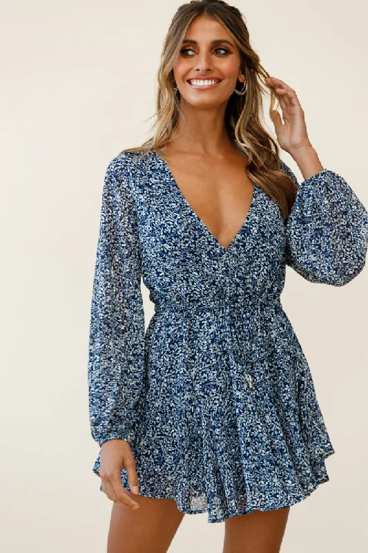 Shift Women Dress with a Simple and Classic Design for Everyday WearMarlene Long Sleeve Drawstring Waist Dress Floral Print Navy Shift Women Dress with a Simple and Classic Design for Everyday WearMarlene Long Sleeve Drawstring Waist Dress Floral Print Navy
