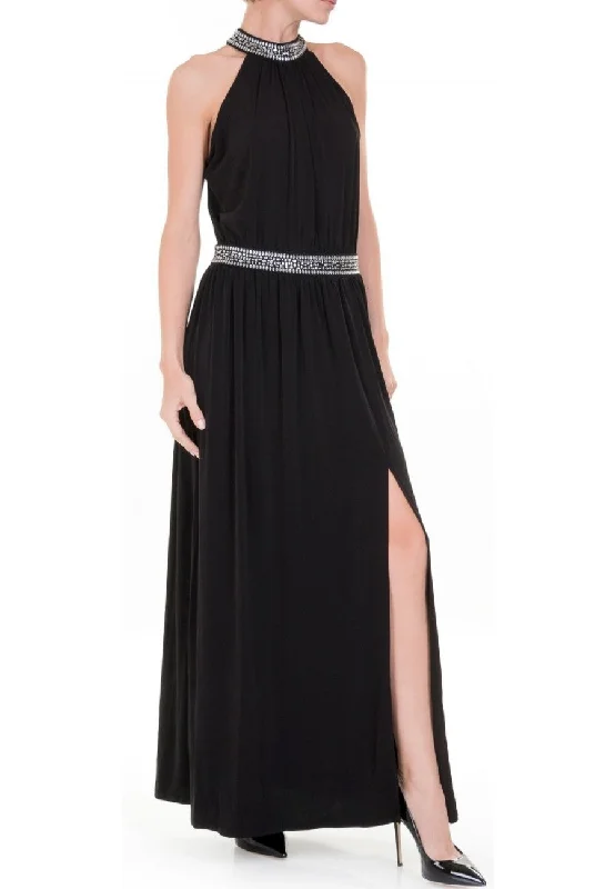 Wrap - Style Women Dress with Adjustable Fit for All Body TypesBlack Embellished Maxi Dress Wrap - Style Women Dress with Adjustable Fit for All Body TypesBlack Embellished Maxi Dress