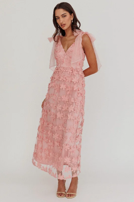 Plus Size Women Dress with a Flattering A - Line Cut for Comfort and StyleMykonos Morning Tied Shoulder Tree Maxi Dress Blush Plus Size Women Dress with a Flattering A - Line Cut for Comfort and StyleMykonos Morning Tied Shoulder Tree Maxi Dress Blush