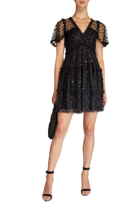 Off - the - Shoulder Women Dress for a Romantic and Feminine LookBlack Thea Embellished Mini Dress Off - the - Shoulder Women Dress for a Romantic and Feminine LookBlack Thea Embellished Mini Dress