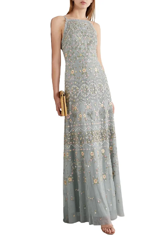 Sheath Women Dress with a Tailored Fit for a Professional LookBlue Sweet Petal Cami Embroidered Gown Sheath Women Dress with a Tailored Fit for a Professional LookBlue Sweet Petal Cami Embroidered Gown