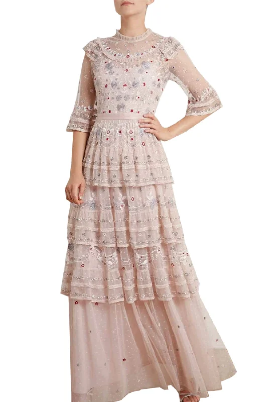 Backless Women Dress for a Sexy and Alluring Look at Evening EventsBlush Eden Floral Embroidered Gown (UK 6) Backless Women Dress for a Sexy and Alluring Look at Evening EventsBlush Eden Floral Embroidered Gown (UK 6)