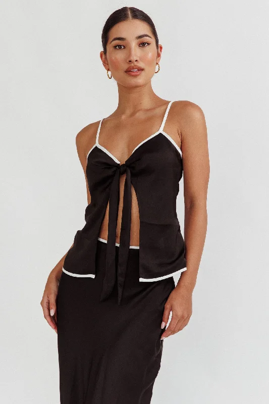 Shift Women Dress with a Simple and Classic Design for Everyday WearOnly One Tie Front Top Black Shift Women Dress with a Simple and Classic Design for Everyday WearOnly One Tie Front Top Black