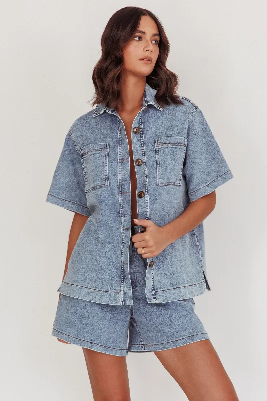 Mermaid - Style Women Dress with a Fitted Silhouette for Special OccasionsOttawa Button Up Shirt Denim Blue Mermaid - Style Women Dress with a Fitted Silhouette for Special OccasionsOttawa Button Up Shirt Denim Blue