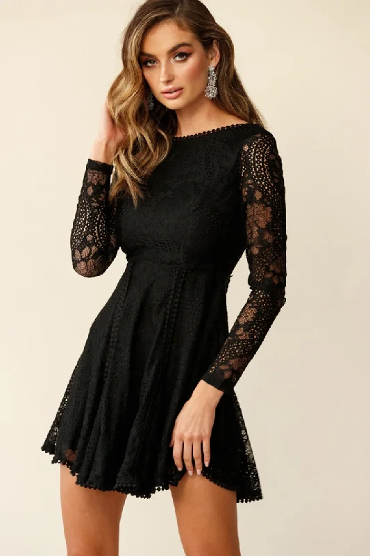 Sheath Women Dress with a Tailored Fit for a Professional LookPalm Springs Lace Overlay Low Back Dress Black Sheath Women Dress with a Tailored Fit for a Professional LookPalm Springs Lace Overlay Low Back Dress Black