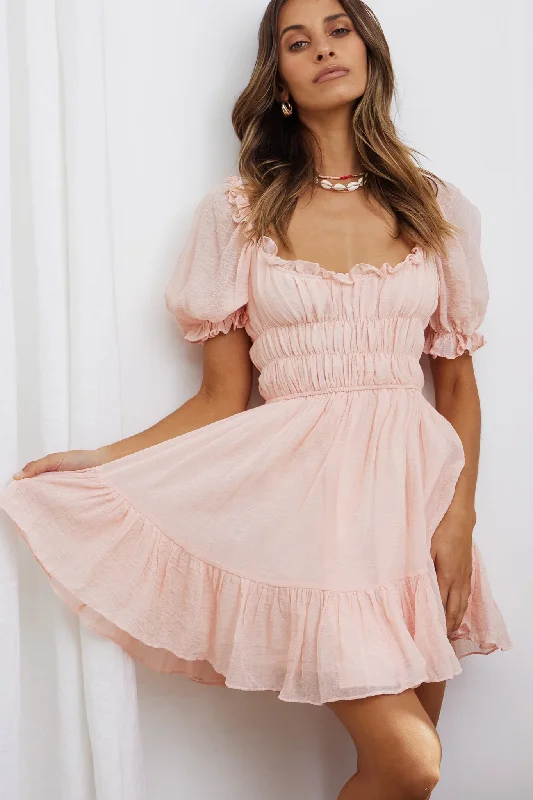 Maxi Women Dress with Floral Print for a Bohemian VibeRomantics Shirred Bodice Puff Sleeve Mini Dress Blush Maxi Women Dress with Floral Print for a Bohemian VibeRomantics Shirred Bodice Puff Sleeve Mini Dress Blush