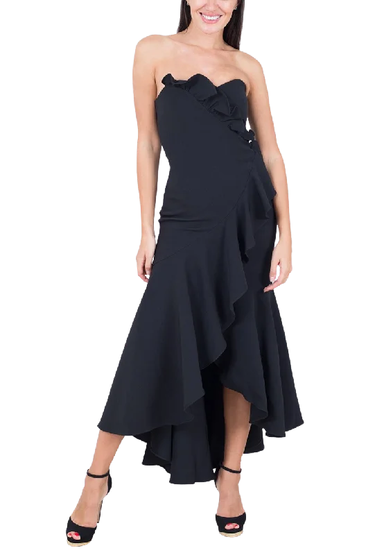 Printed Abstract Women Dress for a Modern and Artistic AppealBlack Ruffled Midi Dress Printed Abstract Women Dress for a Modern and Artistic AppealBlack Ruffled Midi Dress