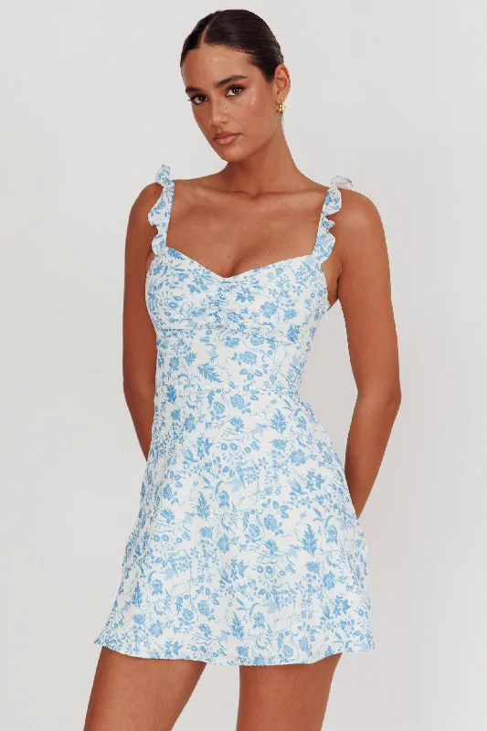 Strapless Women Dress with a Built - in Bra for Comfort and SupportSorbet A Line Mini Dress Blue Strapless Women Dress with a Built - in Bra for Comfort and SupportSorbet A Line Mini Dress Blue