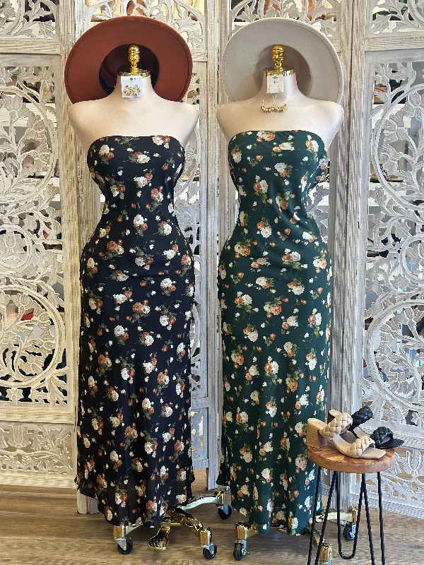 Sheath Women Dress with a Tailored Fit for a Professional LookStrapless Flower Pattern Maxi Dress- No Estira, Not Stretchy Sheath Women Dress with a Tailored Fit for a Professional LookStrapless Flower Pattern Maxi Dress- No Estira, Not Stretchy