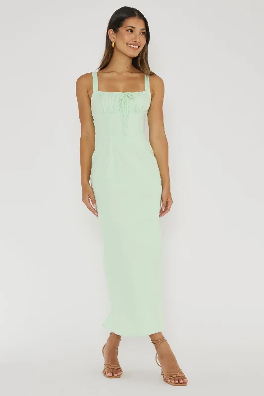 Lace - Embellished Women Dress for an Elegant and Sophisticated AppearanceSweet Pea Tied Bust Midi Dress Mint Lace - Embellished Women Dress for an Elegant and Sophisticated AppearanceSweet Pea Tied Bust Midi Dress Mint