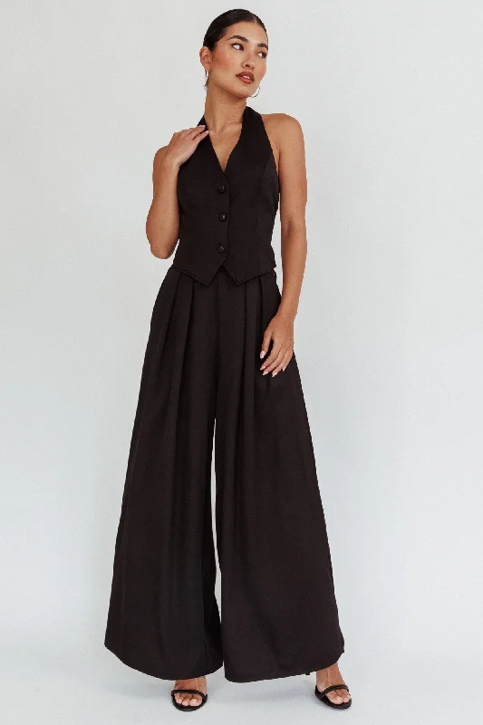 Halter Neck Women Dress to Show Off the Shoulders and NecklineTammi Wide Leg Pants Black Halter Neck Women Dress to Show Off the Shoulders and NecklineTammi Wide Leg Pants Black