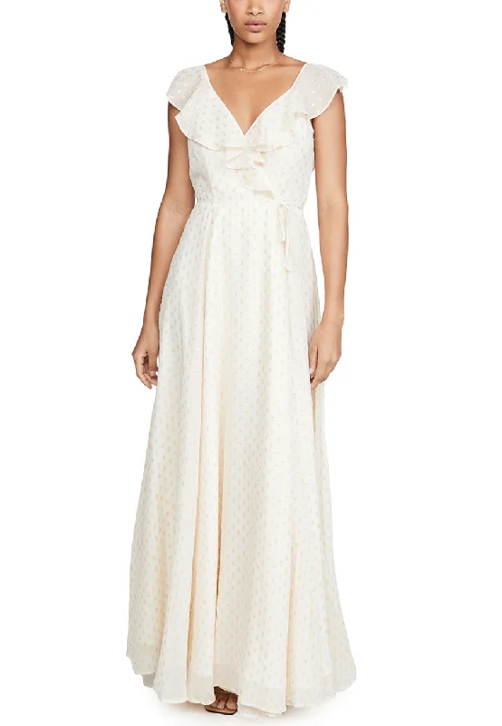 Maxi Women Dress with Floral Print for a Bohemian VibeIvory Iris Polka Dot Wrap Maxi Dress Maxi Women Dress with Floral Print for a Bohemian VibeIvory Iris Polka Dot Wrap Maxi Dress