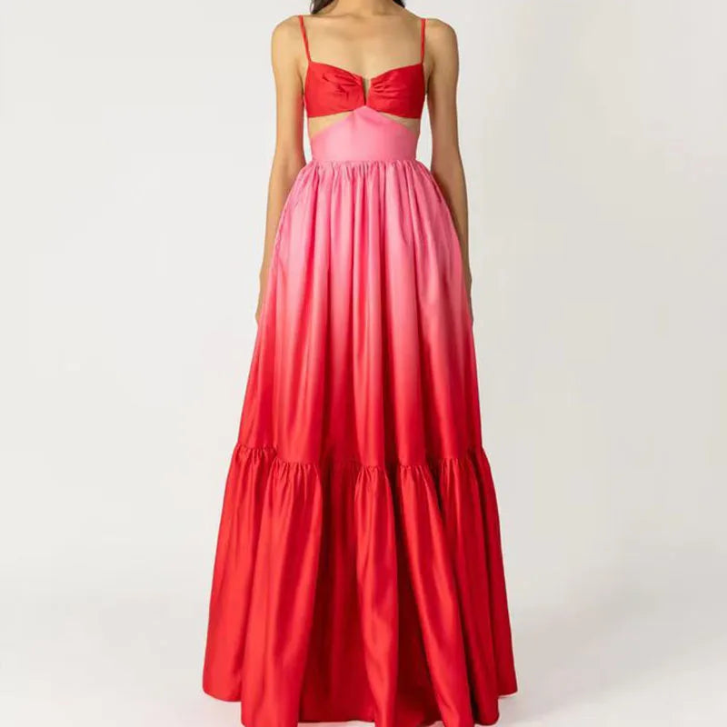 Plus Size Women Dress with a Flattering A - Line Cut for Comfort and Style Plus Size Women Dress with a Flattering A - Line Cut for Comfort and Style Spaghetti Strap Gradient Backless Dress Plus Size Women Dress with a Flattering A - Line Cut for Comfort and Style Plus Size Women Dress with a Flattering A - Line Cut for Comfort and Style Spaghetti Strap Gradient Backless Dress
