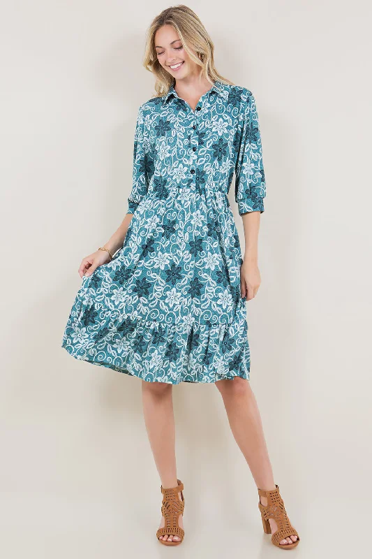 Off - the - Shoulder Women Dress for a Romantic and Feminine Look Off - the - Shoulder Women Dress for a Romantic and Feminine Look 3/4 SLEEVE COLLAR NECK BUTTON TOP TIERED DRESS - D3514-A0877-2 Off - the - Shoulder Women Dress for a Romantic and Feminine Look Off - the - Shoulder Women Dress for a Romantic and Feminine Look 3/4 SLEEVE COLLAR NECK BUTTON TOP TIERED DRESS - D3514-A0877-2