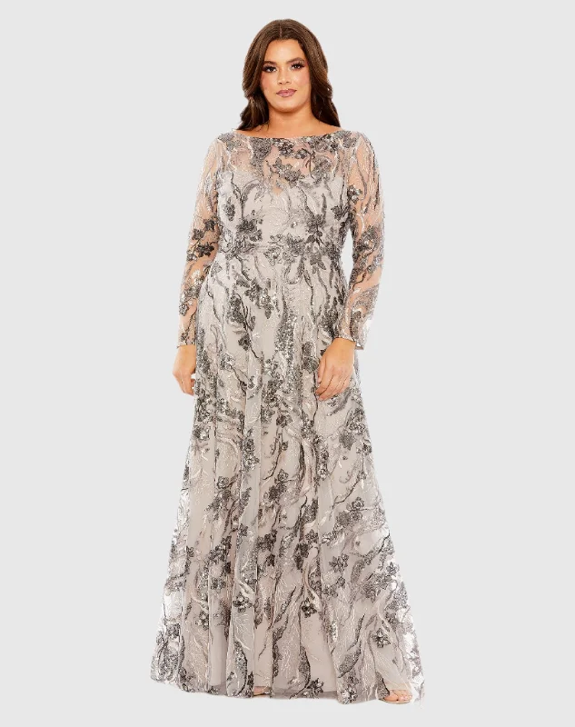 Lace - Embellished Women Dress for an Elegant and Sophisticated Appearance Lace - Embellished Women Dress for an Elegant and Sophisticated Appearance Embroidered Long Sleeve A Line Gown Lace - Embellished Women Dress for an Elegant and Sophisticated Appearance Lace - Embellished Women Dress for an Elegant and Sophisticated Appearance Embroidered Long Sleeve A Line Gown