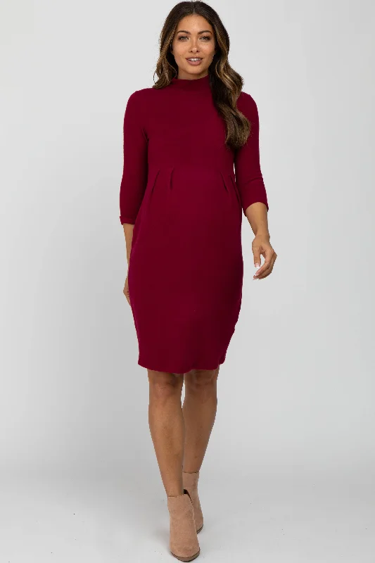 Sleeveless Women Dress in Bright Colors for Summer Parties Sleeveless Women Dress in Bright Colors for Summer Parties Burgundy Brushed Mock Neck Fitted Maternity Dress Sleeveless Women Dress in Bright Colors for Summer Parties Sleeveless Women Dress in Bright Colors for Summer Parties Burgundy Brushed Mock Neck Fitted Maternity Dress