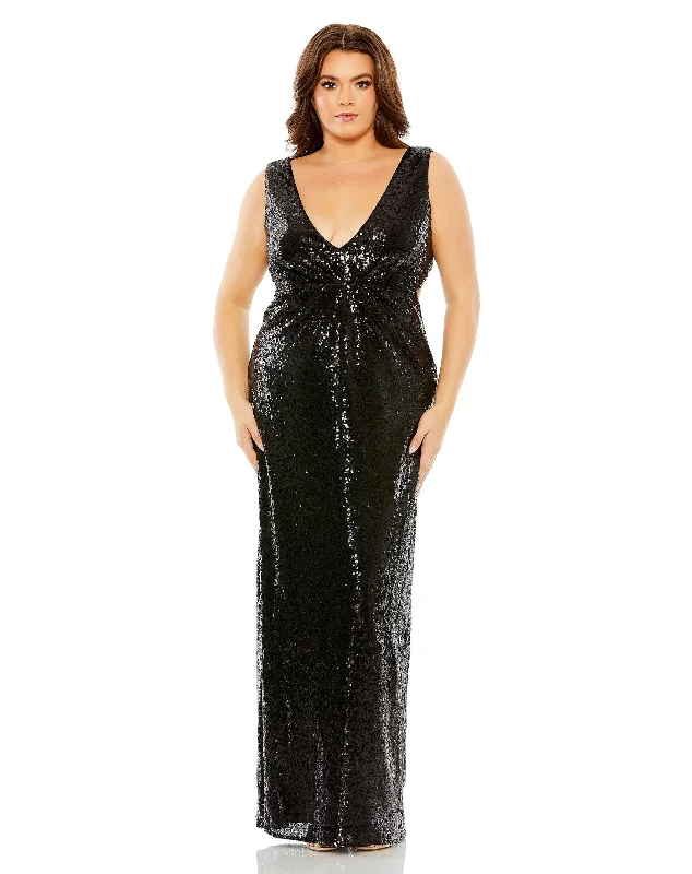 Backless Women Dress for a Sexy and Alluring Look at Evening Events Backless Women Dress for a Sexy and Alluring Look at Evening Events Sequin v-neckline back cutout gown | Sample | Sz. 12W Backless Women Dress for a Sexy and Alluring Look at Evening Events Backless Women Dress for a Sexy and Alluring Look at Evening Events Sequin v-neckline back cutout gown | Sample | Sz. 12W