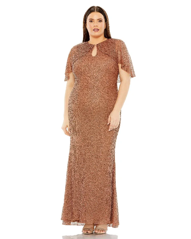 Off - the - Shoulder Women Dress for a Romantic and Feminine Look Off - the - Shoulder Women Dress for a Romantic and Feminine Look Sleeveless Keyhole Attached Cape Beaded Gown | SAMPLE | SZ. 12W Off - the - Shoulder Women Dress for a Romantic and Feminine Look Off - the - Shoulder Women Dress for a Romantic and Feminine Look Sleeveless Keyhole Attached Cape Beaded Gown | SAMPLE | SZ. 12W