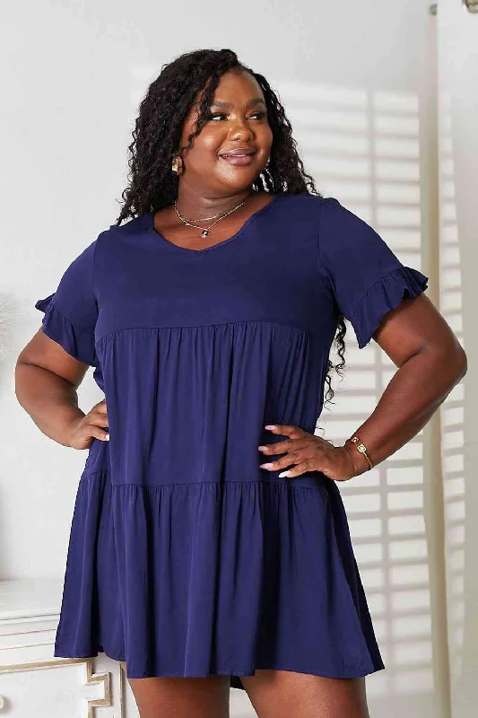 Plus Size Women Dress with a Flattering A - Line Cut for Comfort and Style Plus Size Women Dress with a Flattering A - Line Cut for Comfort and Style Double Take V-Neck Flounce Sleeve Tiered Dress Plus Size Women Dress with a Flattering A - Line Cut for Comfort and Style Plus Size Women Dress with a Flattering A - Line Cut for Comfort and Style Double Take V-Neck Flounce Sleeve Tiered Dress