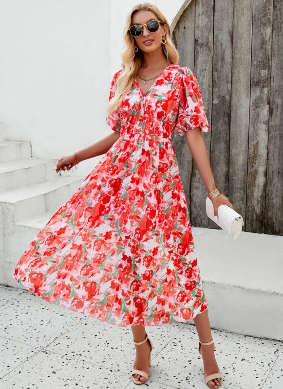 Wrap - Style Women Dress with Adjustable Fit for All Body Types Wrap - Style Women Dress with Adjustable Fit for All Body Types Elegant Printed Waist V-neck Long Dress Wrap - Style Women Dress with Adjustable Fit for All Body Types Wrap - Style Women Dress with Adjustable Fit for All Body Types Elegant Printed Waist V-neck Long Dress