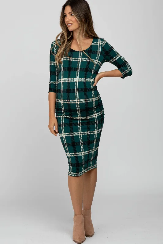 Maxi Women Dress with Floral Print for a Bohemian Vibe Maxi Women Dress with Floral Print for a Bohemian Vibe Forest Green Plaid 3/4 Sleeve Ruched Maternity Dress Maxi Women Dress with Floral Print for a Bohemian Vibe Maxi Women Dress with Floral Print for a Bohemian Vibe Forest Green Plaid 3/4 Sleeve Ruched Maternity Dress