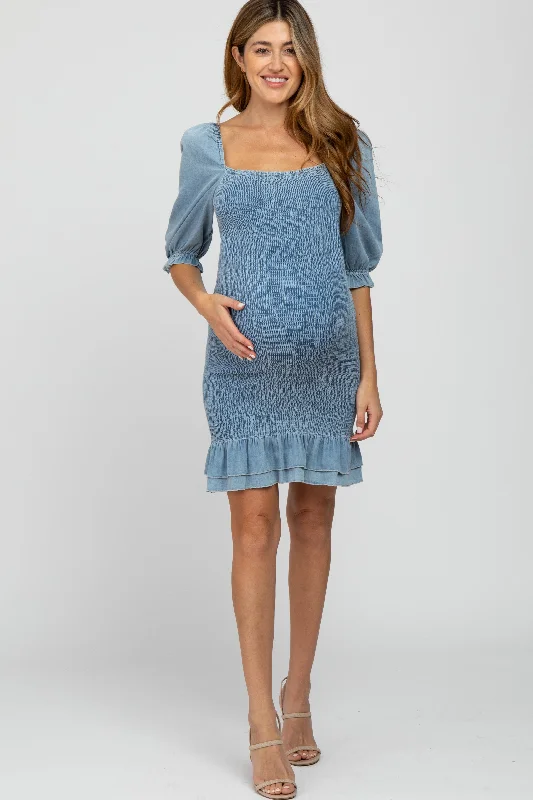 Maxi Women Dress with Floral Print for a Bohemian Vibe Maxi Women Dress with Floral Print for a Bohemian Vibe Light Blue Square Neck Smocked Denim Maternity Dress Maxi Women Dress with Floral Print for a Bohemian Vibe Maxi Women Dress with Floral Print for a Bohemian Vibe Light Blue Square Neck Smocked Denim Maternity Dress