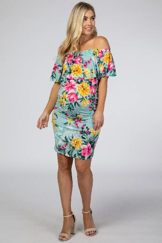 Halter Neck Women Dress to Show Off the Shoulders and Neckline Halter Neck Women Dress to Show Off the Shoulders and Neckline Mint Floral Off Shoulder Fitted Maternity Dress Halter Neck Women Dress to Show Off the Shoulders and Neckline Halter Neck Women Dress to Show Off the Shoulders and Neckline Mint Floral Off Shoulder Fitted Maternity Dress