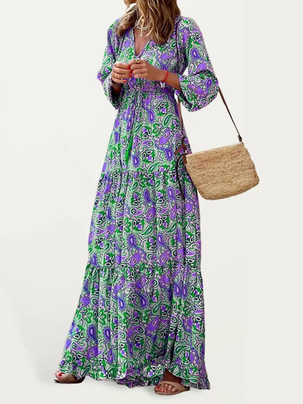 Long - Sleeve Women Dress in Velvet for a Luxurious Winter Look Long - Sleeve Women Dress in Velvet for a Luxurious Winter Look New temperament v-neck bohemian print swing dress Long - Sleeve Women Dress in Velvet for a Luxurious Winter Look Long - Sleeve Women Dress in Velvet for a Luxurious Winter Look New temperament v-neck bohemian print swing dress