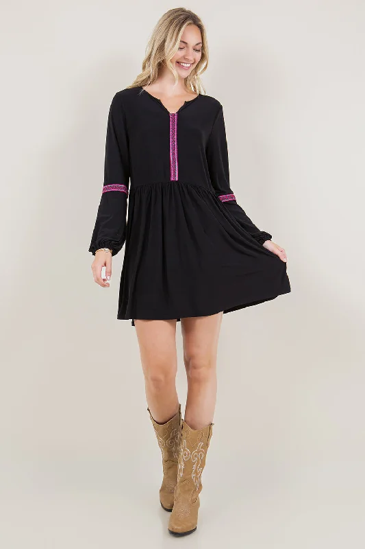 Printed Abstract Women Dress for a Modern and Artistic Appeal Printed Abstract Women Dress for a Modern and Artistic Appeal PUFF LS NOVELTY TRIM ALINE DRESS - D3498-ITY-BLK Printed Abstract Women Dress for a Modern and Artistic Appeal Printed Abstract Women Dress for a Modern and Artistic Appeal PUFF LS NOVELTY TRIM ALINE DRESS - D3498-ITY-BLK