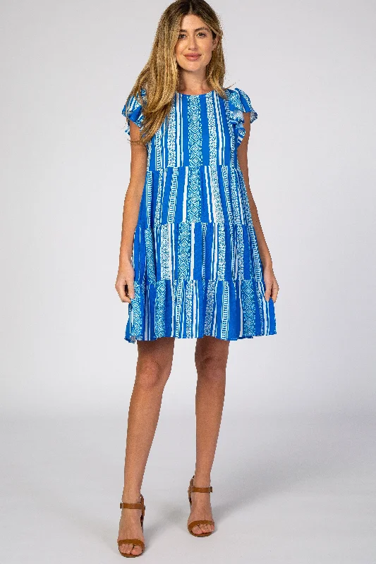 Wrap - Style Women Dress with Adjustable Fit for All Body Types Wrap - Style Women Dress with Adjustable Fit for All Body Types Royal Blue Multi-Printed Tiered Maternity Dress Wrap - Style Women Dress with Adjustable Fit for All Body Types Wrap - Style Women Dress with Adjustable Fit for All Body Types Royal Blue Multi-Printed Tiered Maternity Dress