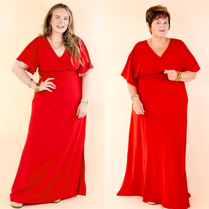 Off - the - Shoulder Women Dress for a Romantic and Feminine Look Off - the - Shoulder Women Dress for a Romantic and Feminine Look Wildly In Love V Neck Maxi Dress with Smocked Waist in Red Off - the - Shoulder Women Dress for a Romantic and Feminine Look Off - the - Shoulder Women Dress for a Romantic and Feminine Look Wildly In Love V Neck Maxi Dress with Smocked Waist in Red