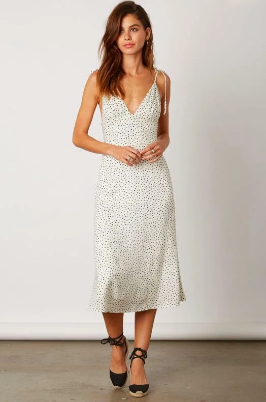 Plaid midi dresses for a fall - themed family gatheringAfter My Heart White Speck Print Midi Dress Plaid midi dresses for a fall - themed family gatheringAfter My Heart White Speck Print Midi Dress