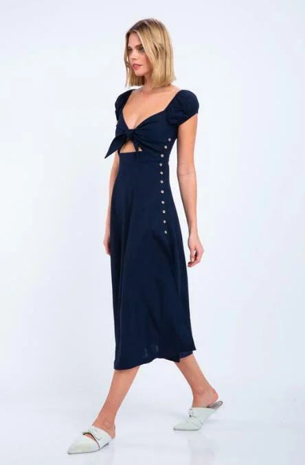 Midi dresses with halter necks for a stylish and comfortable optionAstwood Cove Navy Off-the-Shoulder Midi Dress