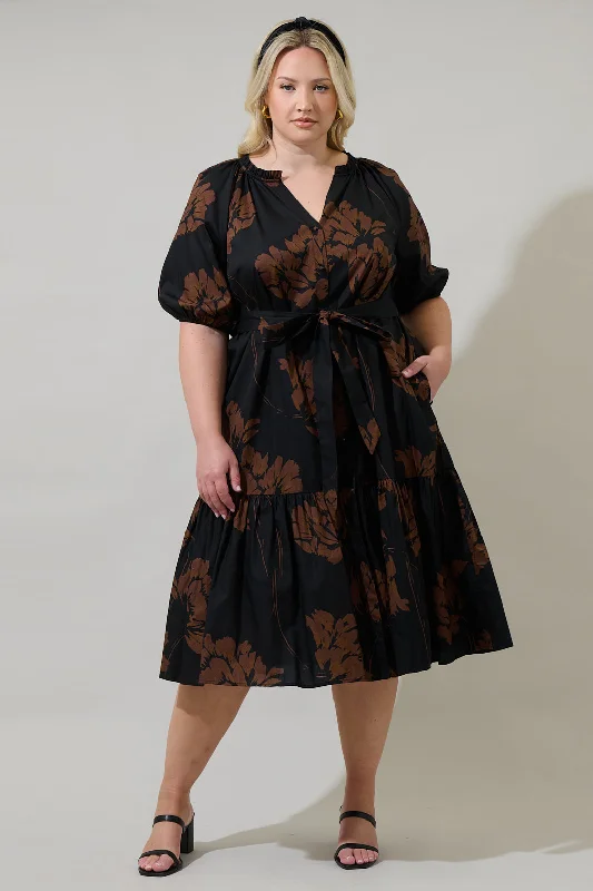 Midi dresses with button - front designs for a classic touchCelina Floral Wynette Tiered Midi Dress Curve Midi dresses with button - front designs for a classic touchCelina Floral Wynette Tiered Midi Dress Curve