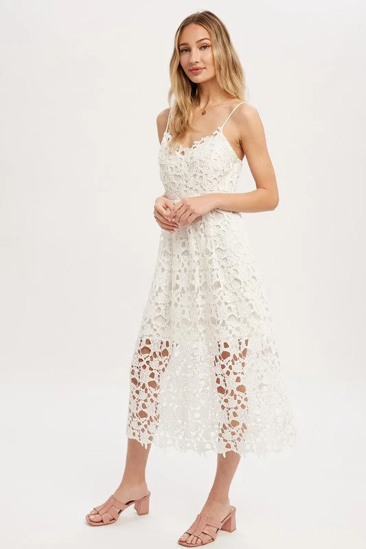 Crochet Lace Midi Dress