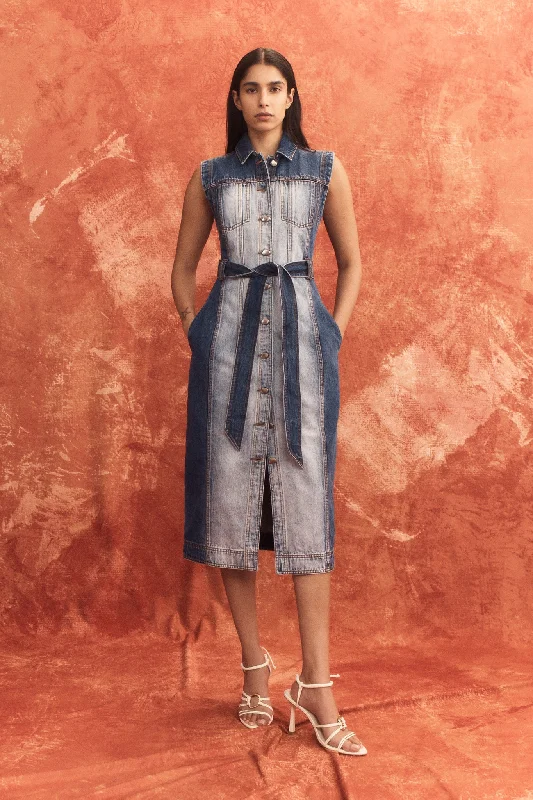 Midi dresses with fringe details for a fun and energetic styleDarcie Denim Midi Dress Midi dresses with fringe details for a fun and energetic styleDarcie Denim Midi Dress