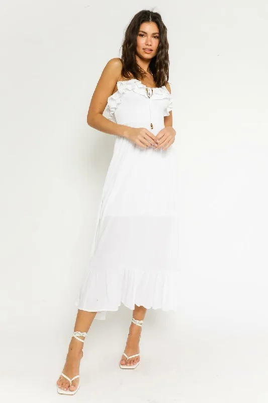 Delia White Strapless Midi Dress