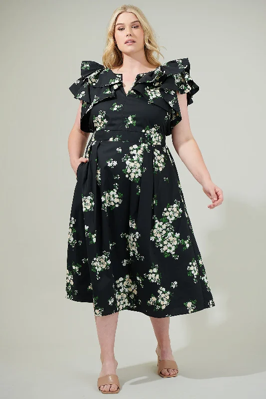 Midi dresses with tassel accents for a bohemian and free - spirited styleEmery Floral Santana Tie Back Midi Dress Curve Midi dresses with tassel accents for a bohemian and free - spirited styleEmery Floral Santana Tie Back Midi Dress Curve