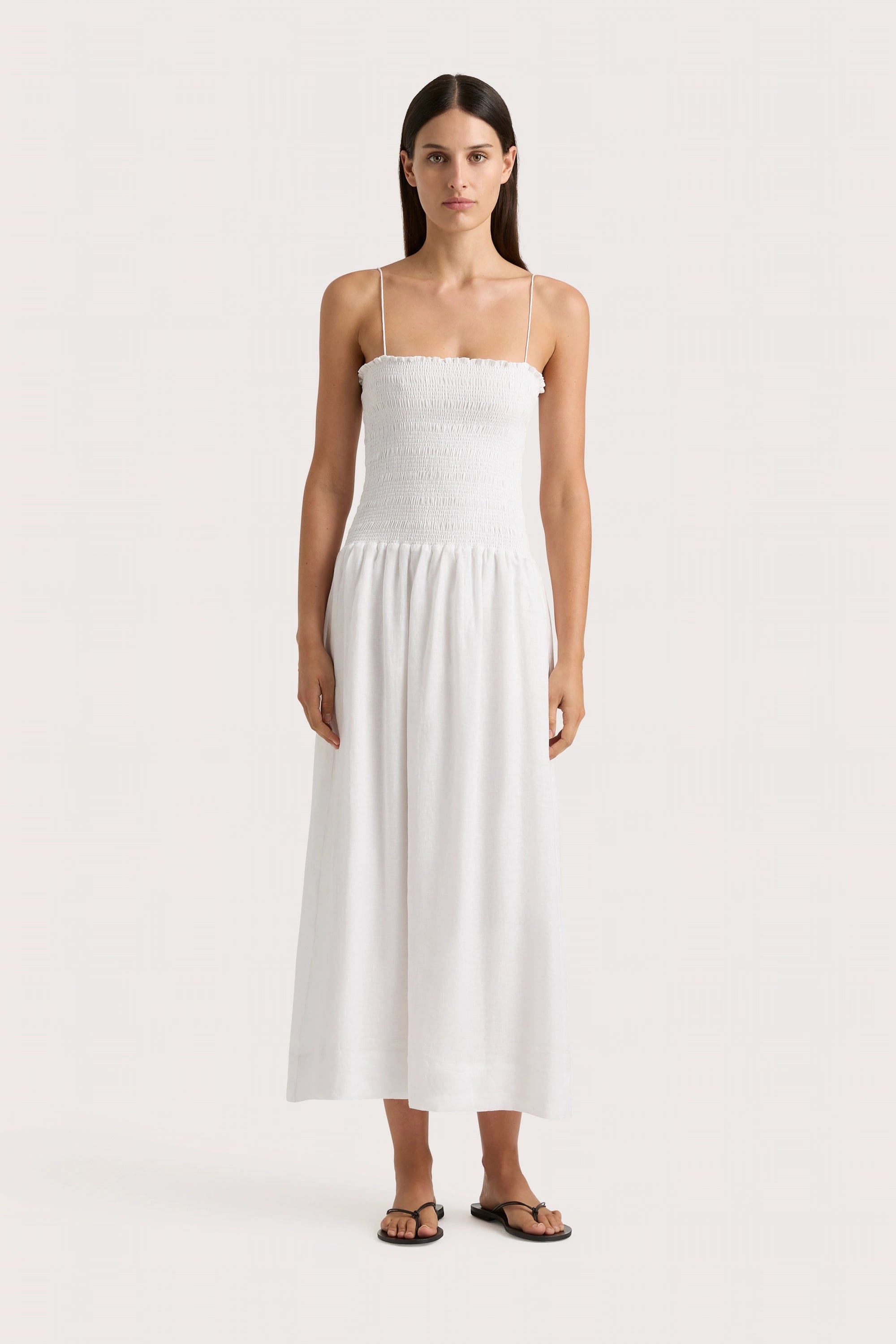 Midi dresses with pleated bodices for a classic and tailored lookGeriba Midi Dress White Midi dresses with pleated bodices for a classic and tailored lookGeriba Midi Dress White