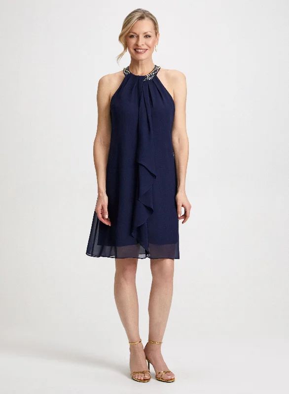 Midi dresses with pom - pom trims for a playful and festive lookHalter Neck Cocktail Dress Midi dresses with pom - pom trims for a playful and festive lookHalter Neck Cocktail Dress