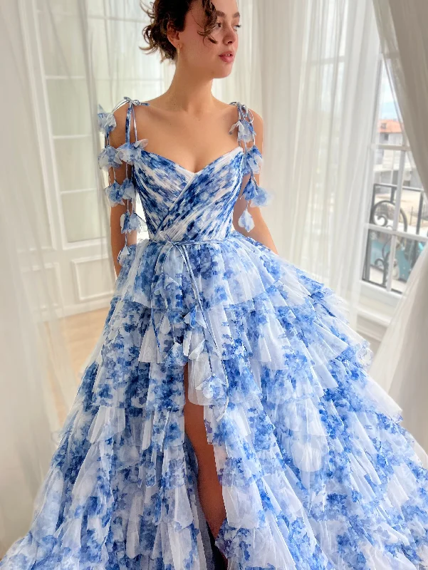 Midi dresses with asymmetric hems for a fashion - forward and dynamic appearanceIndigo Sky Gown Midi dresses with asymmetric hems for a fashion - forward and dynamic appearanceIndigo Sky Gown