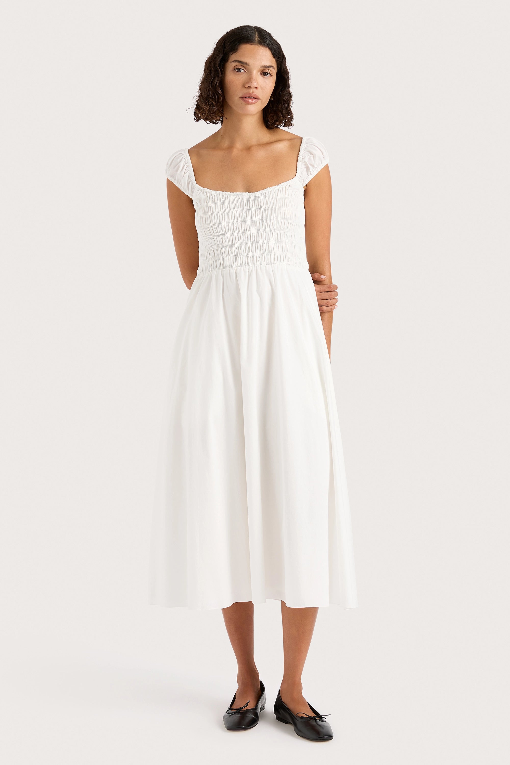 Lene Midi Dress White