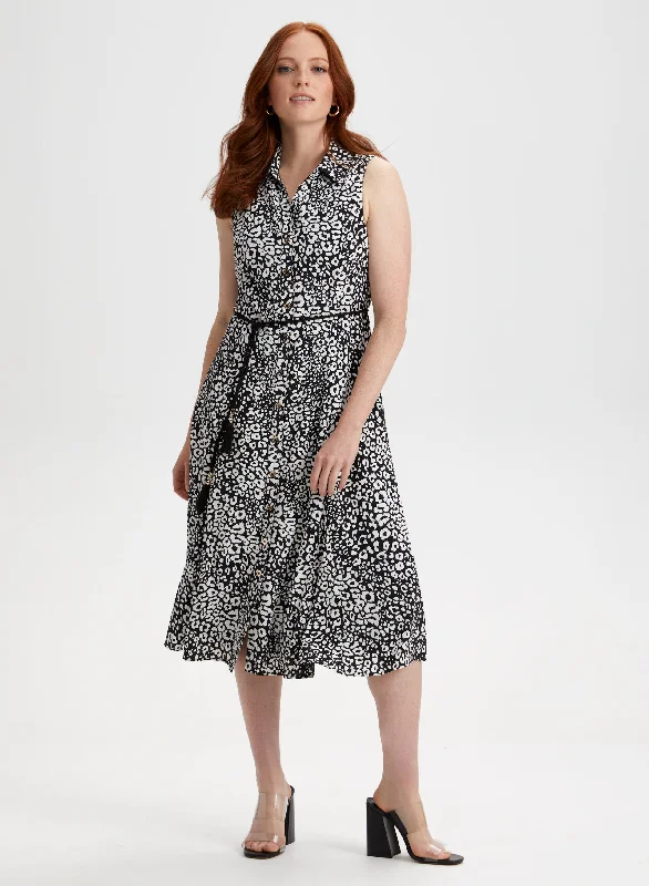 Midi dresses with cotton - blend materials for everyday comfortLeopard Print Midi Dress Midi dresses with cotton - blend materials for everyday comfortLeopard Print Midi Dress
